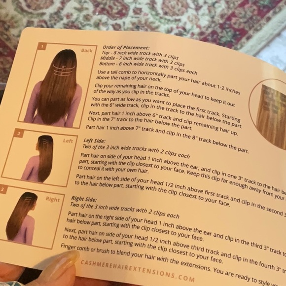 Cashmere hair extensions 8 piece set - Picture 8 of 12